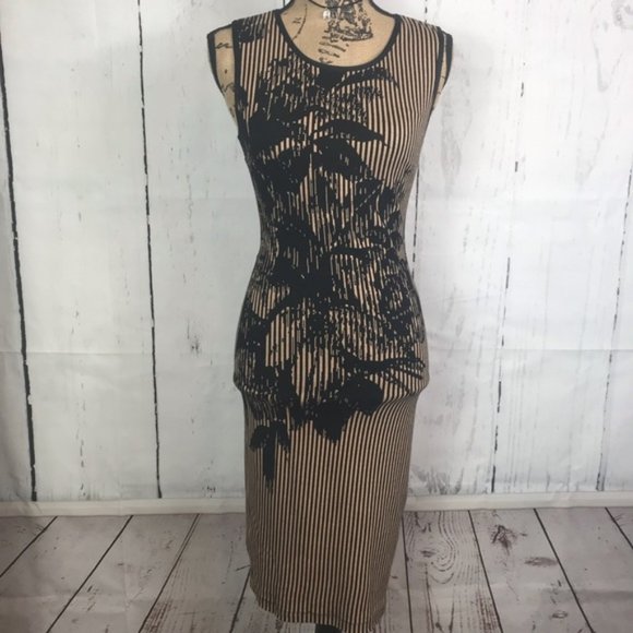 ON HOLD - Anthropologie Black and Tan Floral Dress - Picture 2 of 8